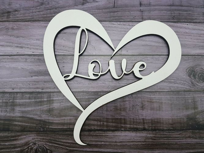 Dekoschriftzug LOVE Metall auf Holz Standfuß Deko Herz Valentinstag Geschenk 