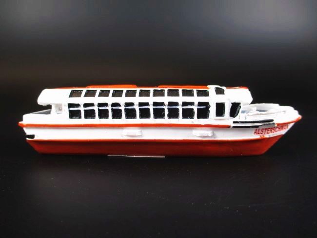 12 cm Hamburg Hamburge... Schiffsmodell MS Alsterschwan Miniatur Boot Schiff ca 