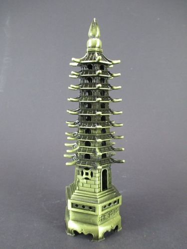 Wenchang Tower Foshuan China Souvenir Metall Modell bronziert 18cm 