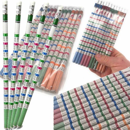 diverse 48 Bleistifte mit Radiergummi 19 cm Einmaleins Kinder Stifte Malen Schul