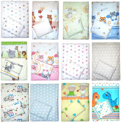 4tlg Baby Bettwäsche Decke Kissen für Kinderwagen Stubenwagen Wiege uvm FARBWAHL 