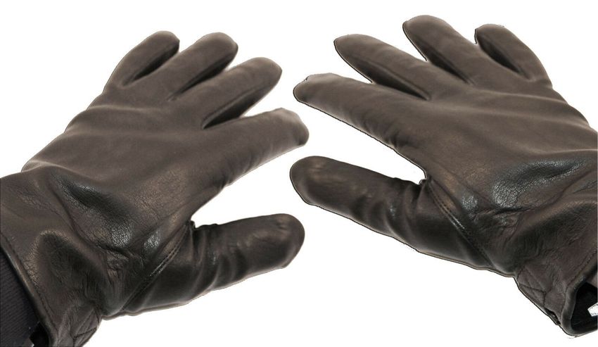 XXL Neu Bundeswehr Lederhandschuhe schwarz und grau Fingerhandschuhe Größe S 