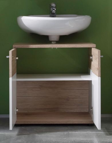 Campus Badezimmer 60 weiß Schrank bei Waschbeckenunterschrank Badmöbel Bad cm Eiche kaufen