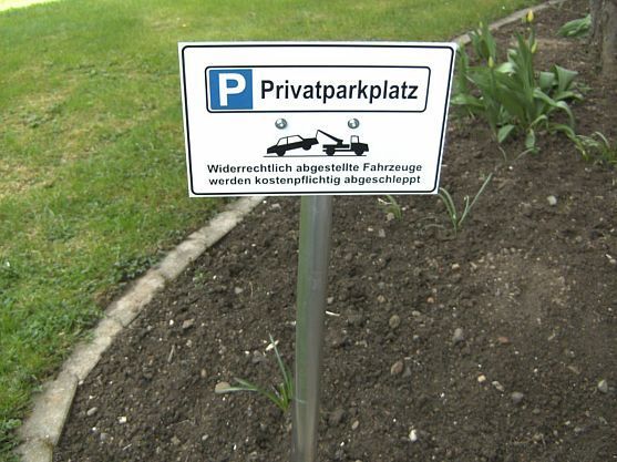 Privatparkplatz Parkplatz Schild mit Logo oder Wunschtext  290 x 180 x 4 mm 
