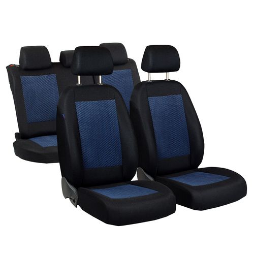 Schwarz-blau Effekt 3D Sitzbezüge für OPEL ASTRA Autositzbezug VORNE 