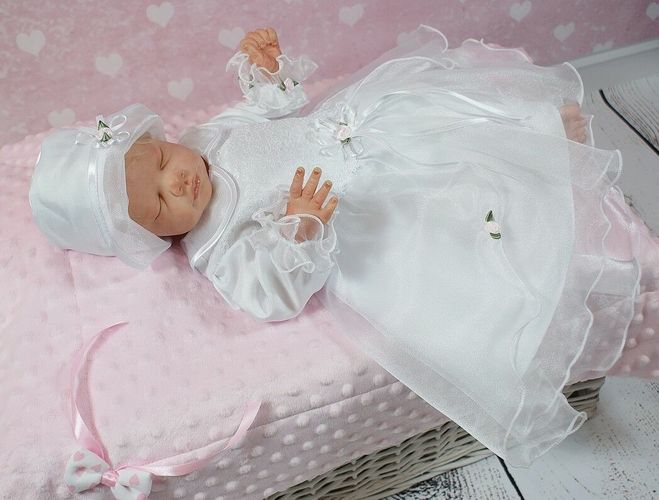 Nr.0le10s-1 Taufkleid Festkleid Taufgewand Kleid Hochzeit Babykleid Taufe NEU 