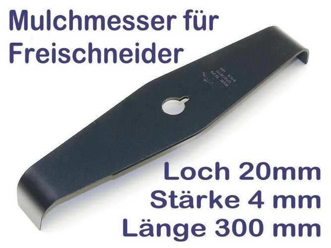 2-Zahn Muchmesser 4 x 25,4 x 280 mm für Motorsense Freischneider Dickichtmesser 