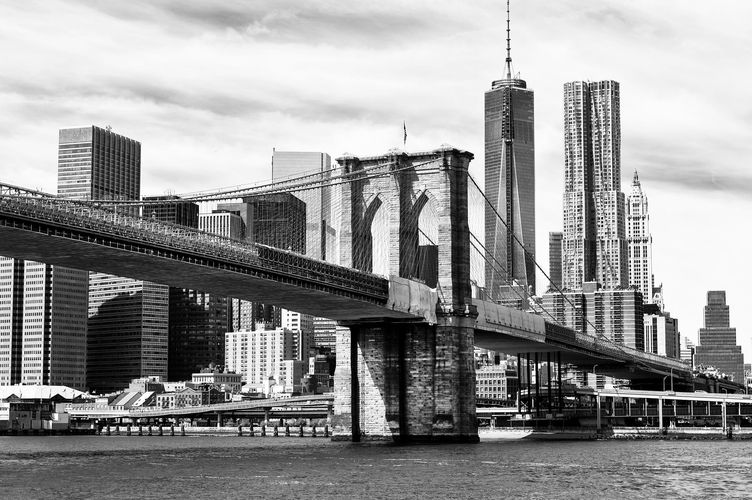 3349V VLIES Fototapete-NEW YORK- -Times Square Manhattan Street Brooklyn Bridge 