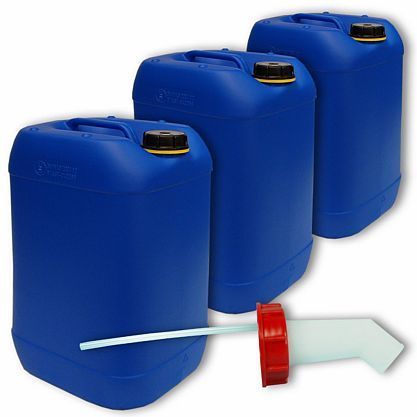 Plasteo 3x20 L Kanister blau Schnellausgießer Wasserkanister