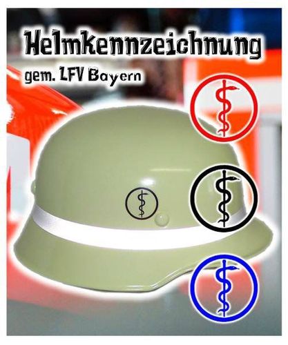 Helmkennzeichnung Notfallsanitäter mit Äskulap 