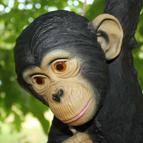 Gartendekoration Schimpanse am Seil Affe Dekoration Garten Hängedeko Tier NEU