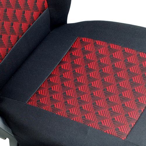 Schwarz-Rote 3D Effekt Sitzbezug Citroen  Berlingo Van Vorne Fahrersitz 