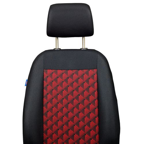 Schwarz-rot Effekt 3D Sitzbezüge für TOYOTA COROLLA Autositzbezug VORNE 