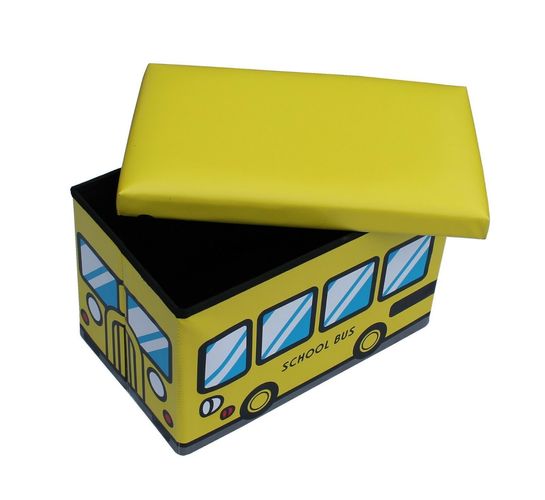 Hocker Faltbarer 49x31x31 Spielzeugbox Spielzeugtruhe Spielzeugkiste Safari Bus 