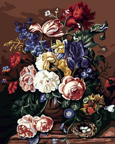 Malen nach Zahlen 40 x 50 cm Komplettset mit Holzrahmen Blumen Rosen G339 