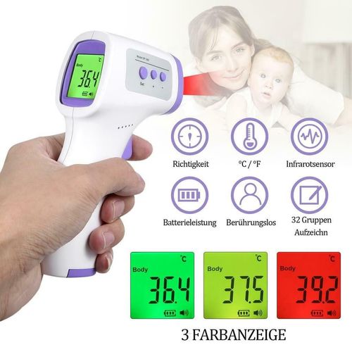 Infrarot Fieberthermometer Oberflächenmessgerät kontaktlos Babys Erwachsene Neu 