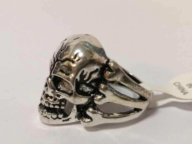 Totenkopf Ring aus Edelstahl Biker MC Skull Gothic Skellet 20mm Herren M16 