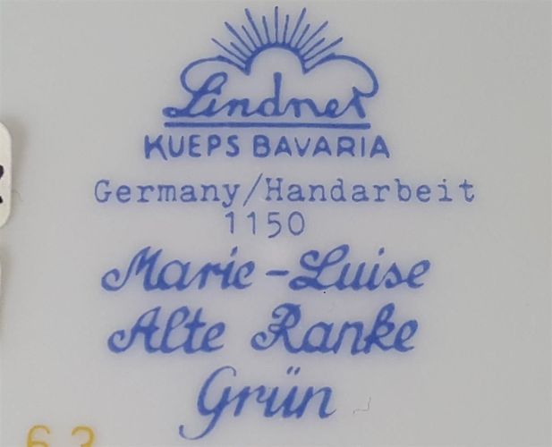 Lindner Kueps Bavaria Marie-Luise Alte Ranke Grün Frühstücksteller 19 cm