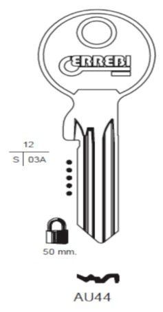 ERREBI AU44 Schlüsselrohling für ABUS 