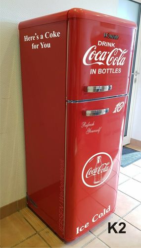 7 teiliges Aufkleber Set Coca Cola 10 Cent K2 Rot für Kühlschrank Bomann Amica 