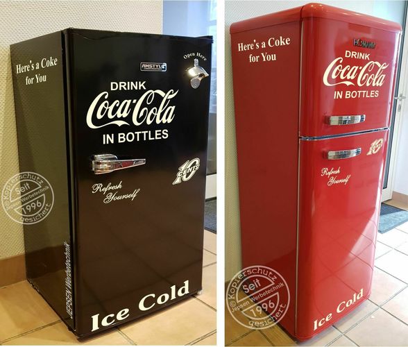 6 teiliges Coca Cola Kühlschrank Aufkleber Set 10 Cent