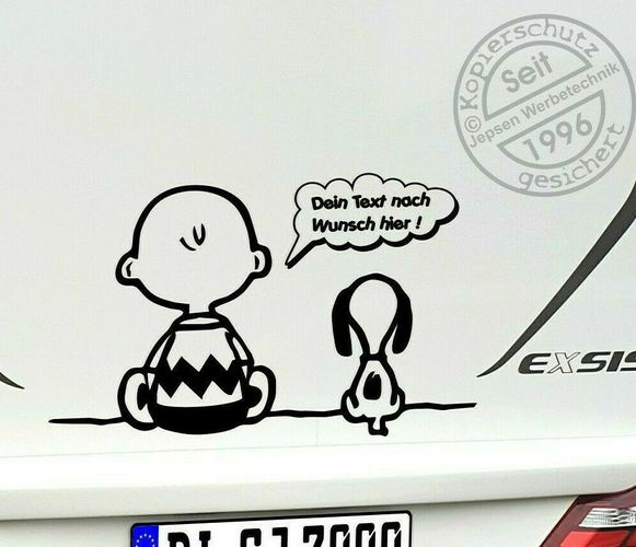Aufkleber Snoopy Charly 80x48cm S086T Wunschfarbe, Auto Wohnmobil Wohnwagen  Bus kaufen bei