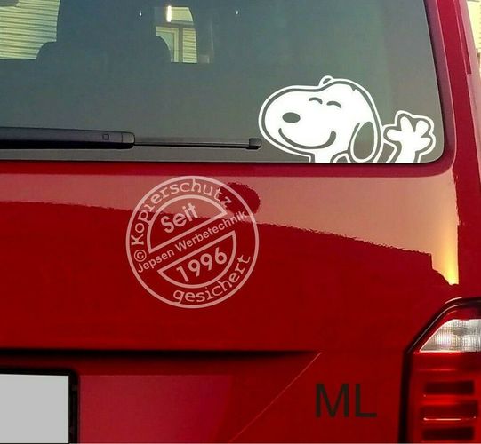 Aufkleber Snoopy 30x15cm S102 - ML oder MR Farbwahl Auto Wohnmobil Bus Heck  kaufen bei