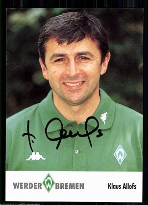KLaus Allofs Autogrammkarte Werder Bremen 2001-02 Original Signiert+A 179539 