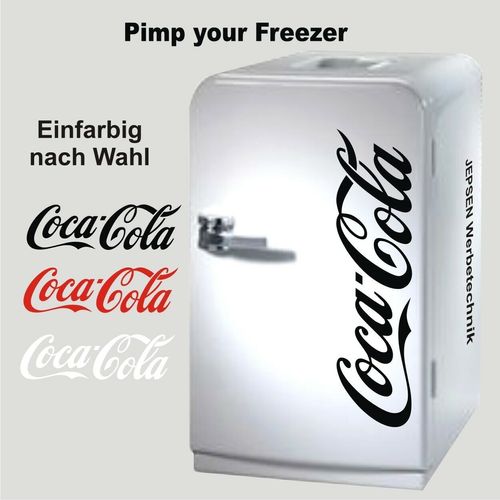Aufkleber Coca Cola 50cm für Kühlschrank, Kühltruhe - Große
