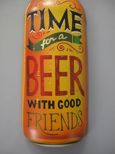 Blechschild "Always Time Beer" Diner Bier Bar Kneipe Imbiss Pub 61x18cm Neu 