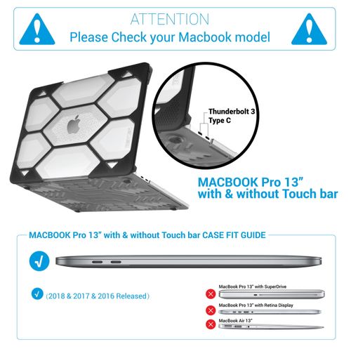 iBenzer Hexpact Clip Schutz-Hülle Hartschalen-Case Apple Macbook Pro 13" ab 2016 