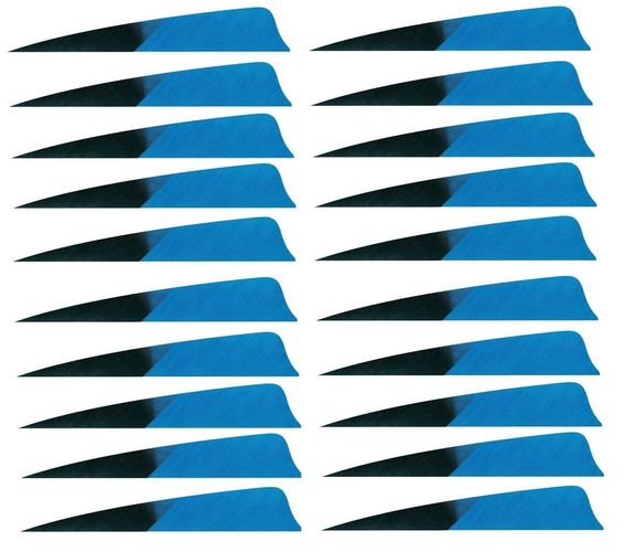 20 Stück Gateway Federn Shield 4" Kuro Style Blau  Pfeilfedern Naturfedern 
