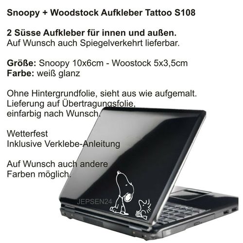 2stk Snoopy Woodstock Aufkleber Sticker Decal 8cm Logo Die Cut Notebook  Laptop Auto Car : : Auto & Motorrad