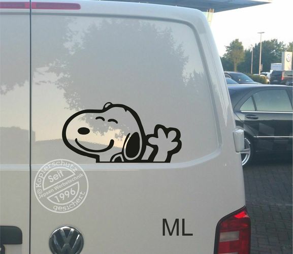 Aufkleber Snoopy winken 40cm Seitenaufkleber B112 Auto Wohnwagen Comic  Sticker
