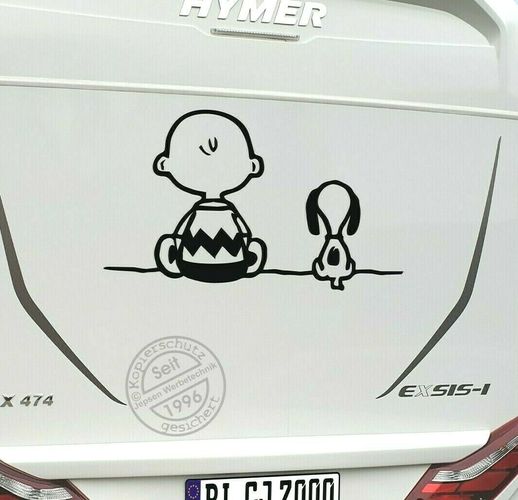 Aufkleber Snoopy Charly ca 80x58cm S086TD Wunschfarbe Wohnmobil