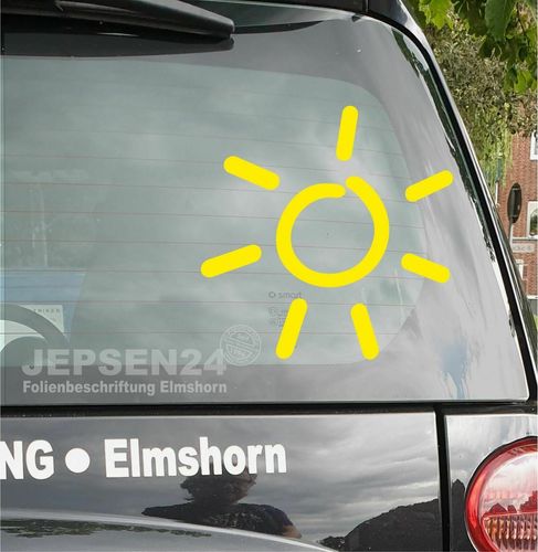 Sonnen Aufkleber - 25cm Sonne S75 in für Auto Bus Heckscheibe Spiegel  kaufen bei