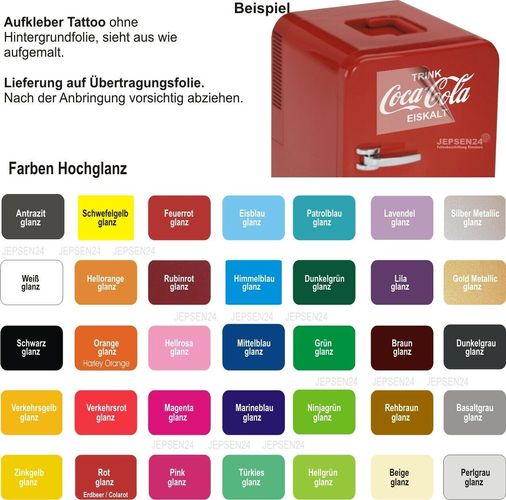 große Farbauswahl 6 teiliges Drink Coca Cola Kühlschrank Aufkleber Set 5 Cent