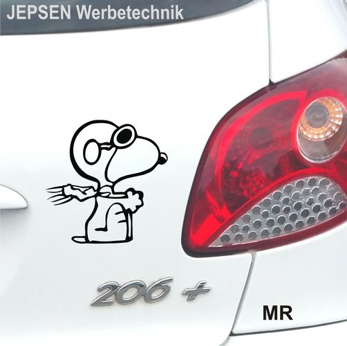 2 Snoopy Aufkleber 10cm Baron Pilot Autoaufkleber S088 ML + MR in  Wunschfarbe kaufen bei