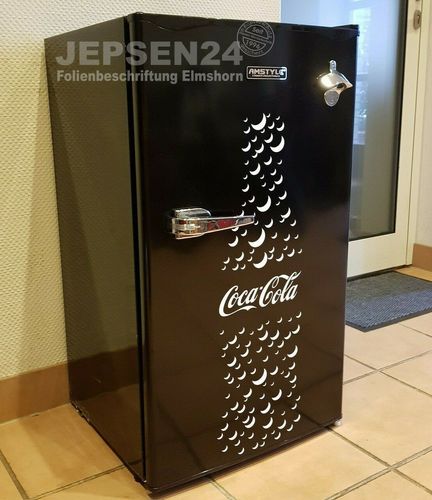 Aufkleber Coca Cola Blasen Bottle 70x21cm z.B für Kühlschrank Tür Schrank 