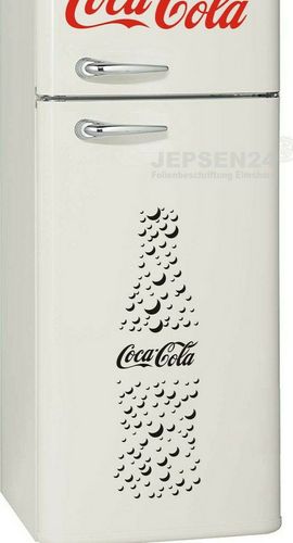 z.B Aufkleber Coca Cola Blasen Bottle 60x18cm für Kühlschrank Tür Farbwunsch 