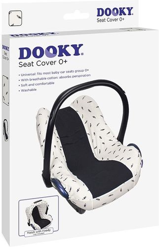 ZICKZACK BLACK DOOKY Universal-Schonbezug für Babyschale 0/0 wie Maxi Cosi etc 