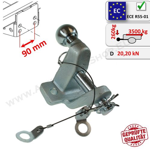 Kugel/Bolzen-Kupplung Kombi-Kupplung ECE R55