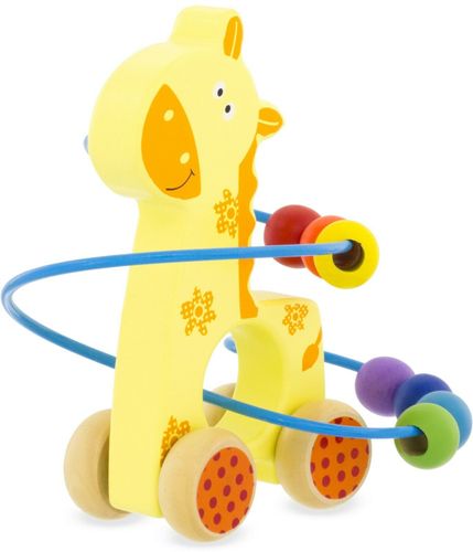 Holz rollende Motorikschleife Baby Motorik Spielzeug Giraffe 