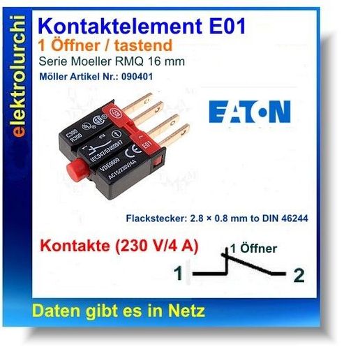Neuwertig Öffner Moeller RMQ Kontaktelement EK01C