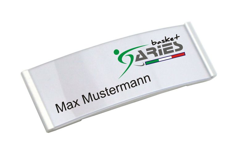 50 x Modisches Namensschild aus eloxiertem Aluminium mit Magnet 