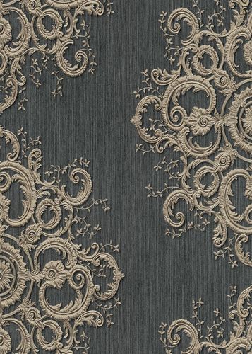 Vliestapete kaufen Erissmann Muster ELLE Decoration metallic bei schwarz 10154-15 Ornament gold