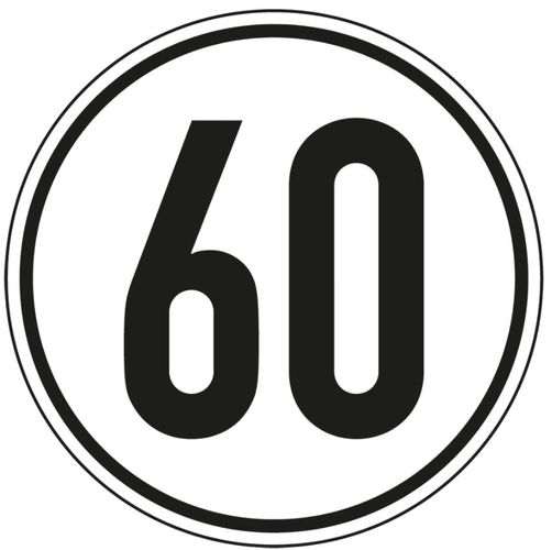 Aufkleber Geschwindigkeits-Schild "6 km/h" Folie gemäß StVZO § 58Ø5-30cm 