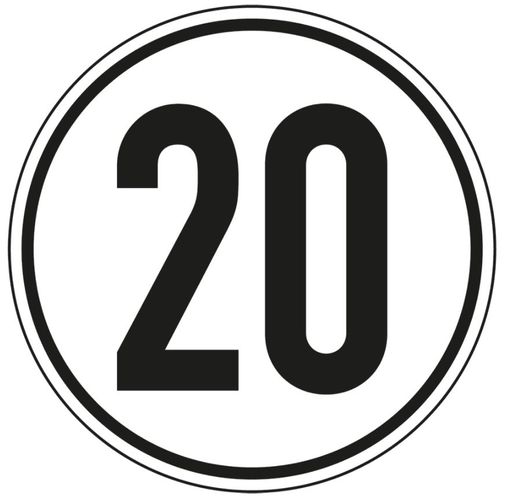 Aufkleber Geschwindigkeits-Schild "70 km/h" Folie gemäß StVZO § 58Ø5-30cm 