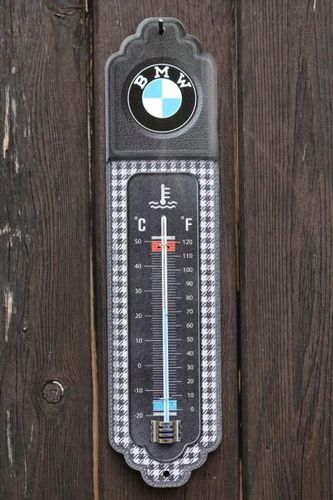 BMW Motorrad Garten Metall-Thermometer Innen Aussen Analog Nostalgic-Art 