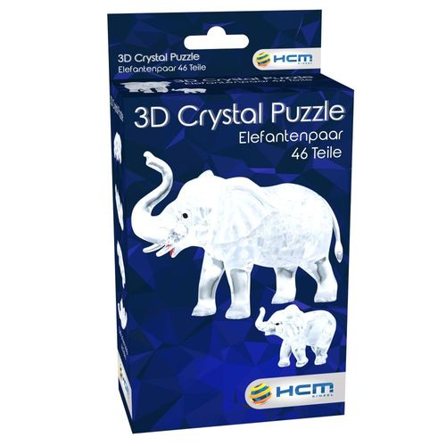 Elefantenpaar mit Baby 46 Teile ca 10cm 59176 Crystal Puzzle 3D 